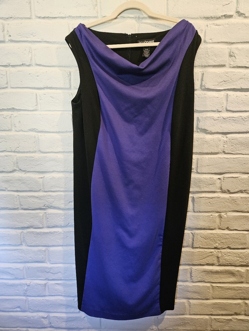Lane Bryant Black & Purple Cowl Neck Sheath Dress Plus Size 1X 14/16